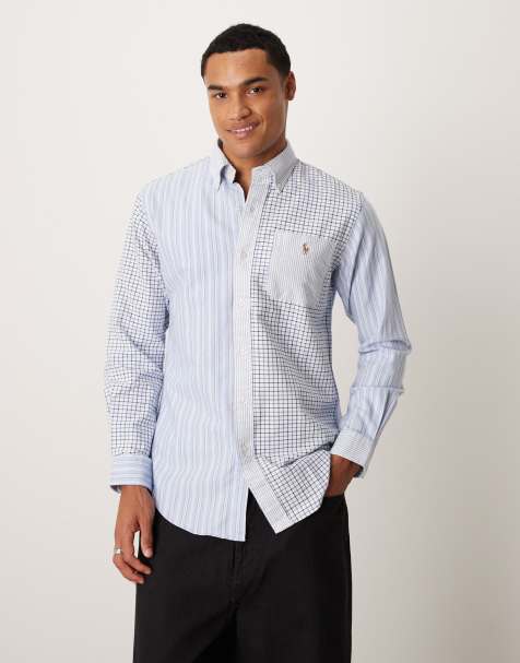 Polo Ralph Lauren long sleeve stripe and chequed shirt in multi - view 1