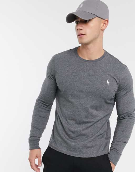 Polo Ralph Lauren long sleeve t shirt in grey with logo