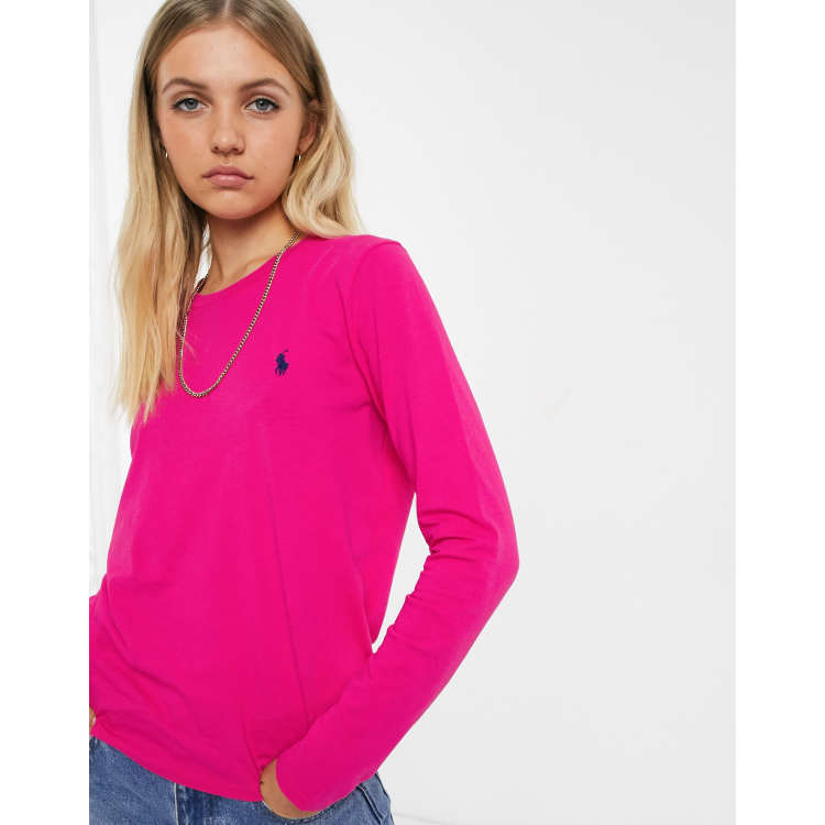 Polo Ralph Lauren long sleeve t-shirt in pink | ASOS