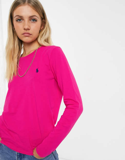 Polo Ralph Lauren long sleeve t-shirt in pink | ASOS