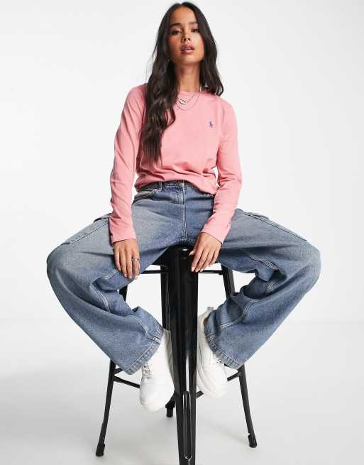 Polo Ralph Lauren long sleeve t-shirt in pink | ASOS