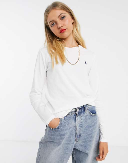 Ralph lauren white store long sleeve t shirt