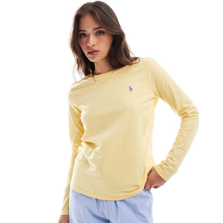 Polo Ralph Lauren long sleeve t shirt with logo in yellow ASOS