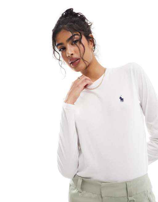 Long sleeve clearance white polo women's