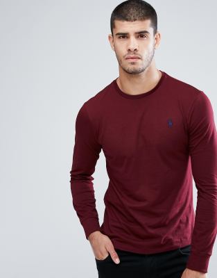 ralph lauren long sleeve polo burgundy