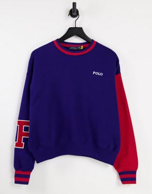 Polo Ralph Lauren long sleeve varsity sweatshirt in blue