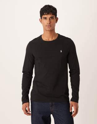 Polo Ralph Lauren long sleeve lounge soft cotton top in black - ASOS Price Checker