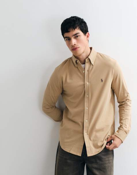 Polo Ralph Lauren longsleeve button up shirt in beige - view 1