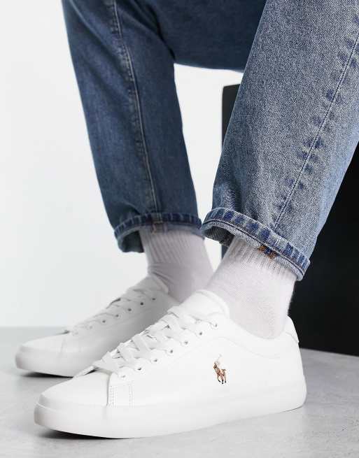 Polo Ralph Lauren Longwood sneakers with pony in white ASOS