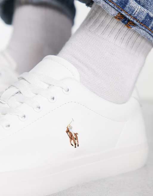 Ladies white outlet ralph lauren trainers