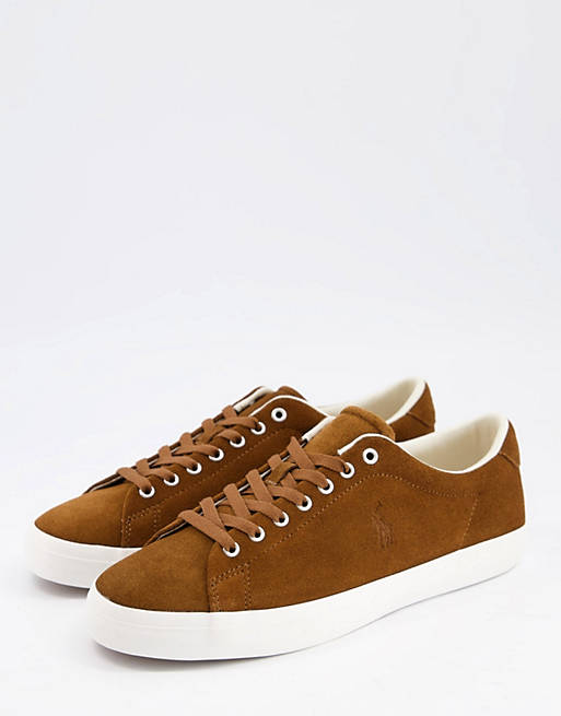 Polo Ralph Lauren Longwood suede sneakers in tan with tonal polo player ...