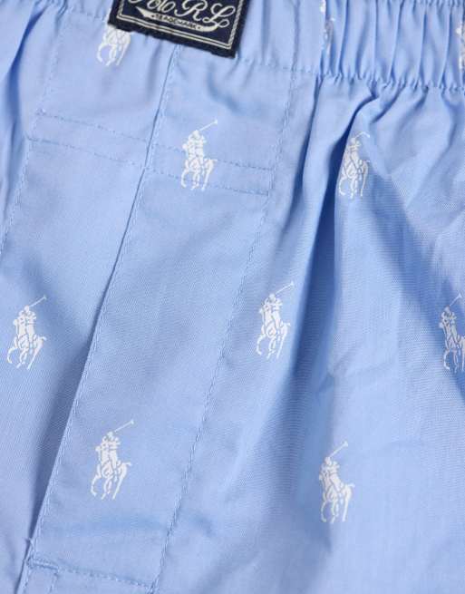 Polo Ralph Lauren lot de 3 boxers en coton bleu multicolore, 2 de 3