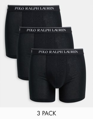 Polo Ralph Lauren - Lot de 3 boxers plus longs - Noir