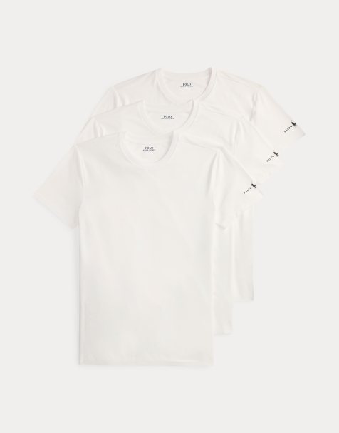 Polo Ralph Lauren lot de 3 sous-maillots à col rond blancs - view 1