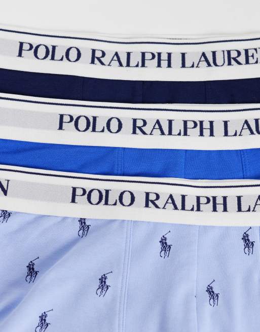 Polo Ralph Lauren - Lot de 3 boxers à imprimé - Bleu, 2 de 3