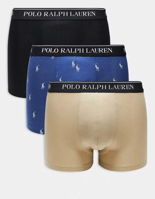 Polo Ralph Lauren - Lot de 3 boxers classiques à taille griffée - Multicolore