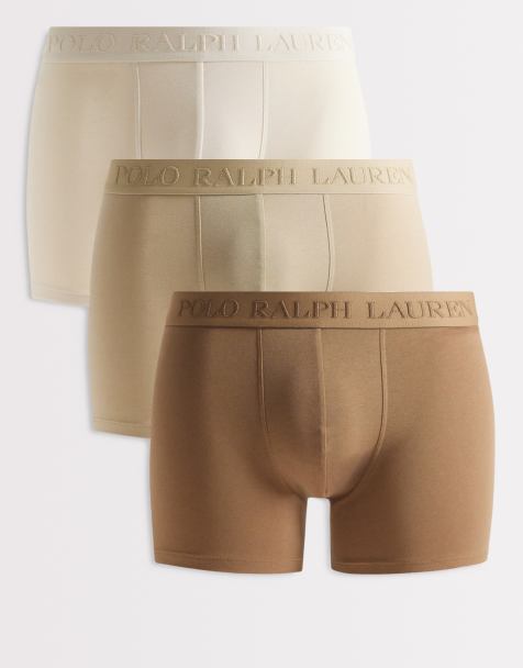 Polo Ralph Lauren - Lot de 3 boxers en coton stretch effet ton sur ton - Kaki multicolore - view 1
