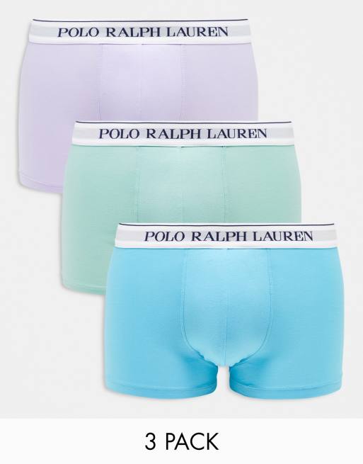 Polo Ralph Lauren - Lot de 3 boxers - Vert, bleu et violet