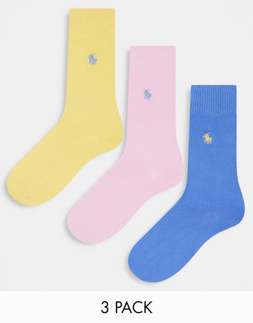 Polo Ralph Lauren Lot de 3 Paires de Chaussettes Homme Tailles 39-42  Coloris Multi