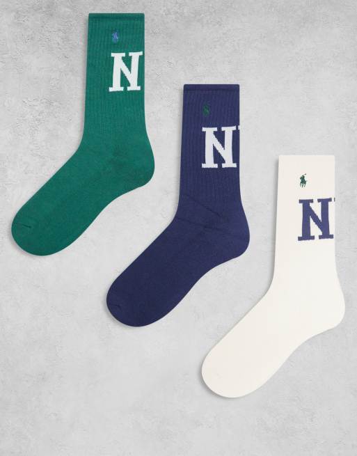 Polo Ralph Lauren - Lot de 3 paires de chaussettes à logo NY - Multicolore