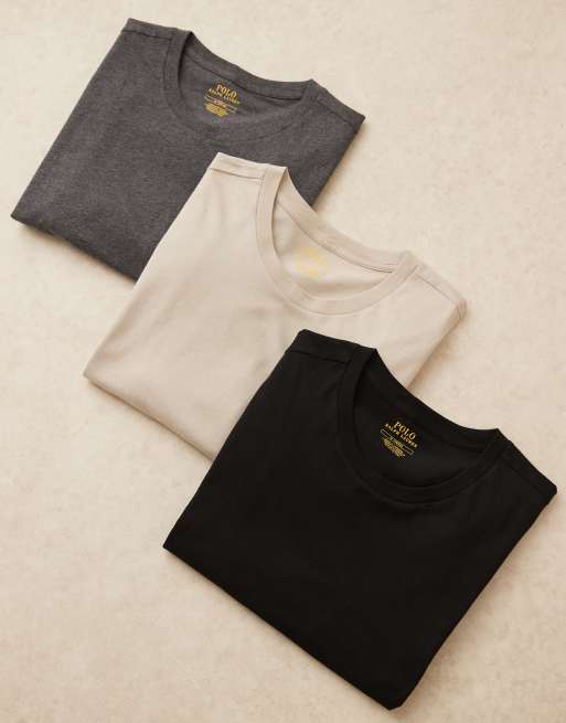 Polo Ralph Lauren - Lot de 3 t-shirts confort à logo emblématique sur l'ourlet - Multicolore