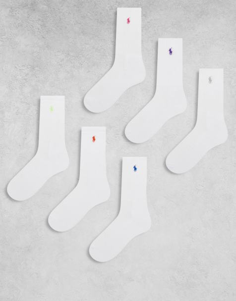 Polo Ralph Lauren - Lot de 6 paires de chaussettes à logo multicolore - Blanc - view 1