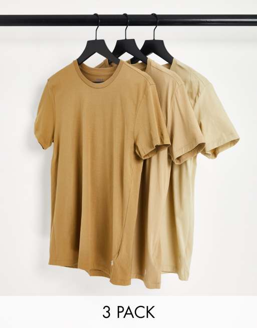 Polo Ralph Lauren lounge 3 pack t shirts in beige with logo