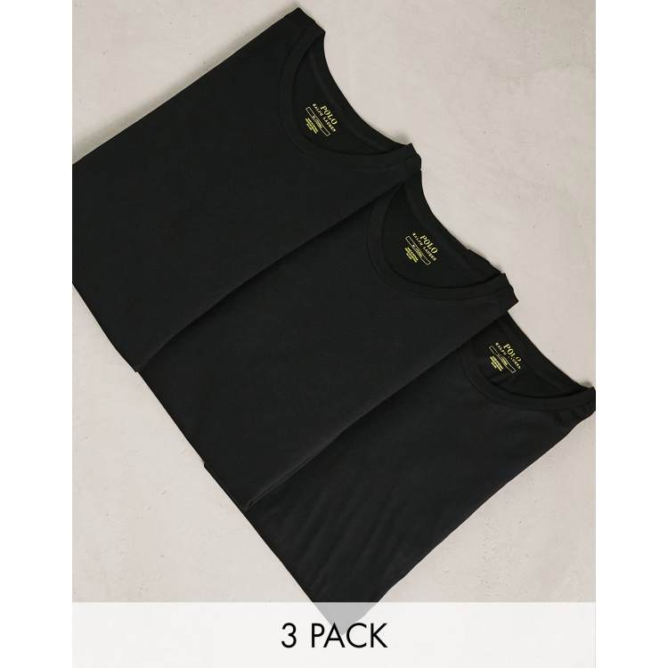 Polo Ralph Lauren lounge 3 pack t-shirts in black | ASOS