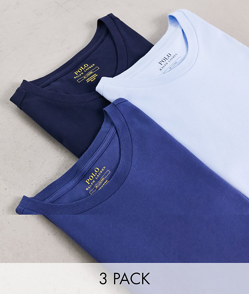 Polo Ralph Lauren lounge 3 pack t-shirts in blue/navy