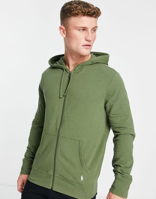 Polo Ralph Lauren lounge hoodie in green with logo | ASOS