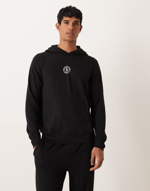 Polo Ralph Lauren - Lounge hoodie met icoonlogo in het midden in zwart, deel van co-ord set
