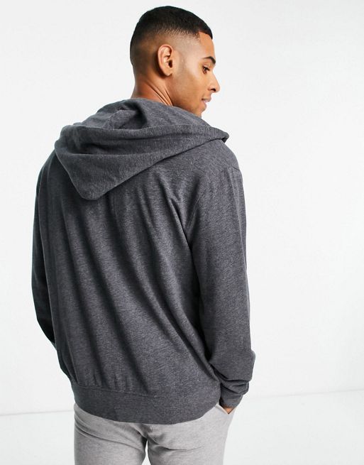 Polo Ralph Lauren lounge hoodie with side logo taping in grey velour | ASOS