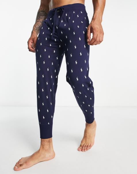 Polo Ralph Lauren lounge jogger in navy with all over print logo