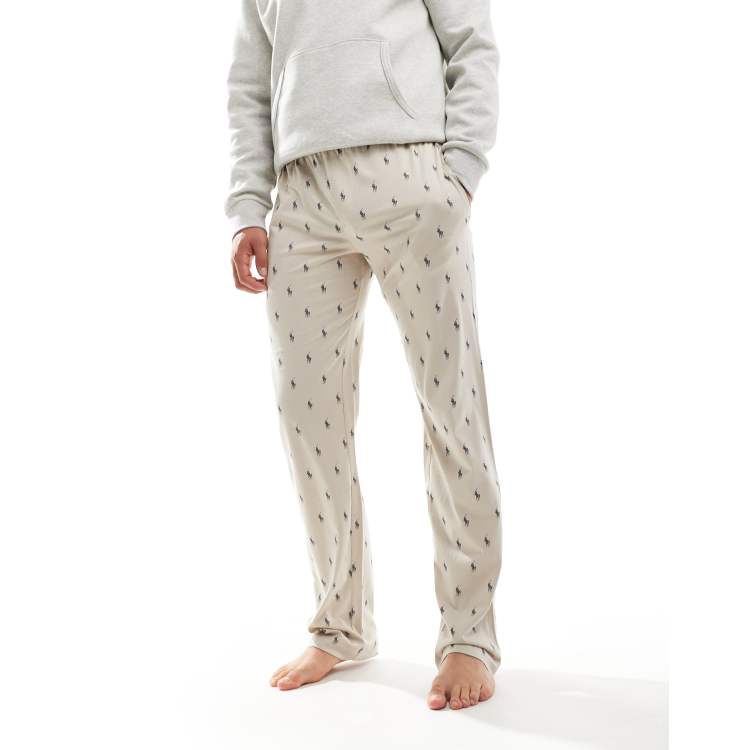 Polo Ralph Lauren lounge jogger with all over pony logo in cream ASOS