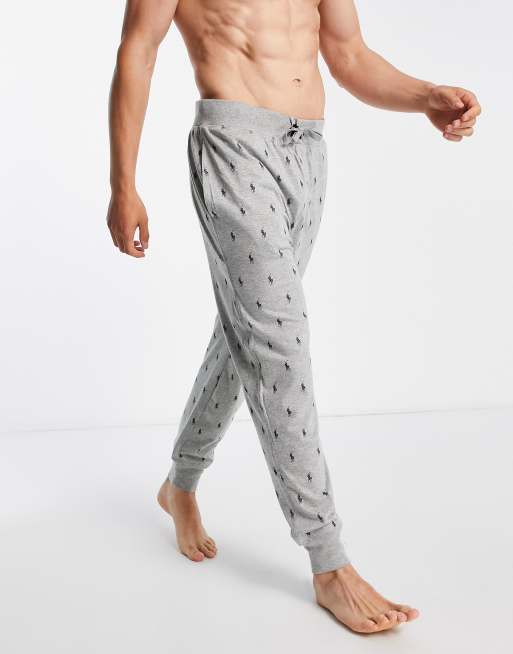 Polo Ralph Lauren lounge joggers in grey with all over pony logo | ASOS