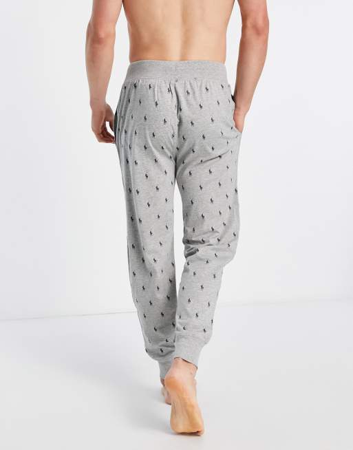 Polo Ralph Lauren lounge joggers in grey with all over pony logo | ASOS