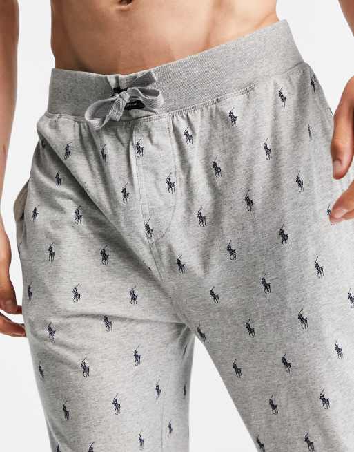 Polo Ralph Lauren lounge joggers in grey with all over pony logo | ASOS