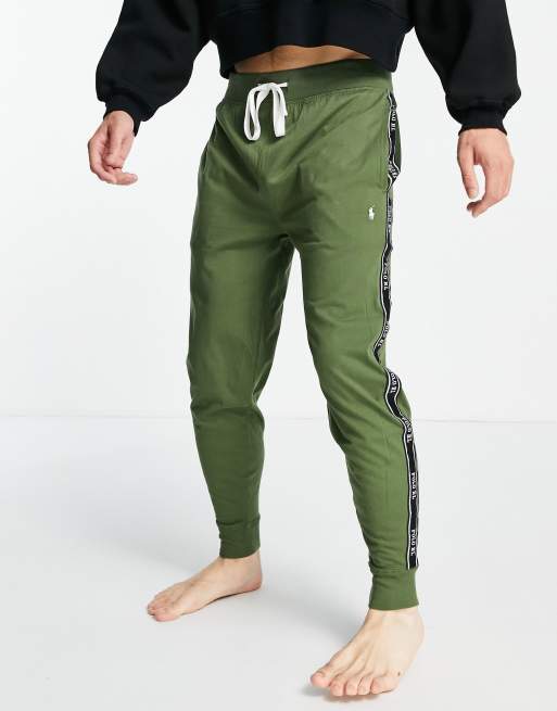 Polo Ralph Lauren lounge joggers in olive green with side logo