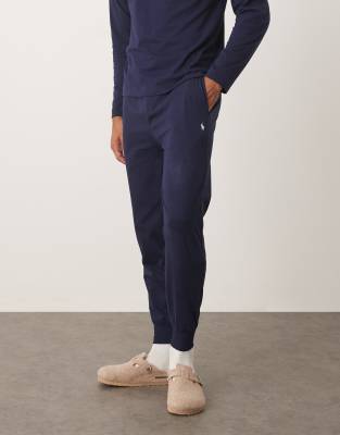 Polo - Lounge-Jogginghose in Marineblau mit Markenlogo und Bündchen, Kombiteil Marineblau XL