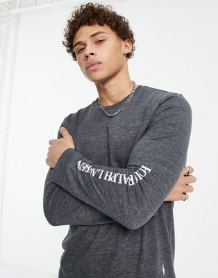 Polo Ralph Lauren lounge long sleeve t-shirt with sleeve text logo - ASOS Price Checker