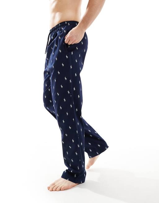 Polo Ralph Lauren lounge pants with all over logo in navy ASOS