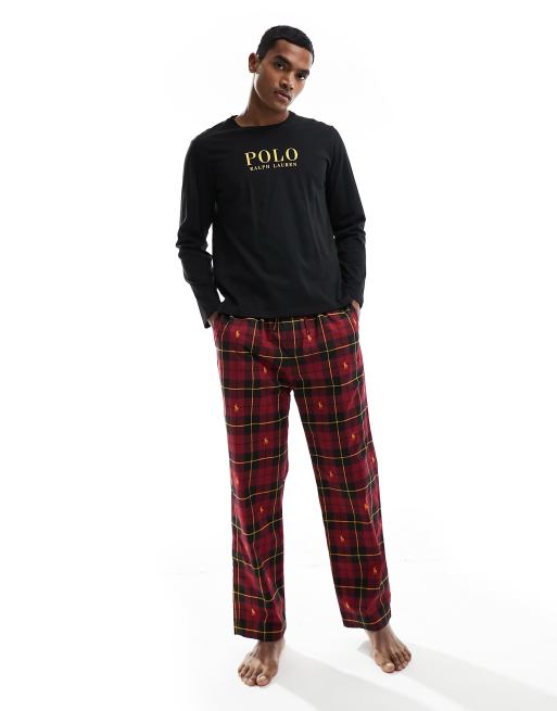 Polo Ralph Lauren lounge pyjama set with check pants and long