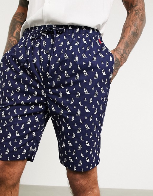 Polo Ralph Lauren lounge shorts in navy with all over boat print | ASOS