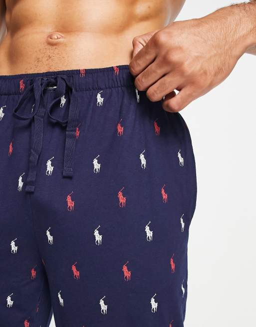 Polo Ralph Lauren lounge sweatpants with all over pony logo in navy