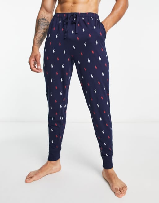 Polo Ralph Lauren lounge sweatpants with all over pony logo in navy | ASOS