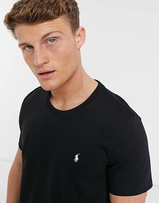 Polo Ralph Lauren lounge t-shirt in black with logo | ASOS
