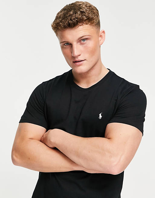 Polo Ralph Lauren lounge t-shirt in black with logo