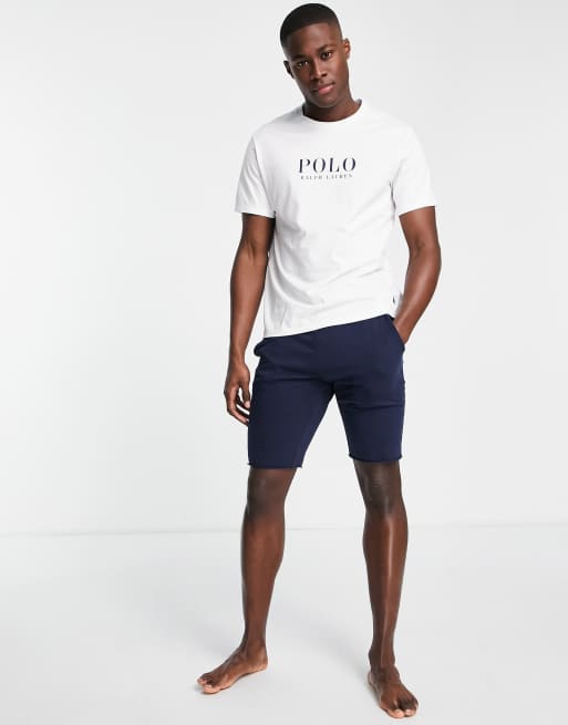 Polo Ralph Lauren lounge t shirt in white with chest text logo ASOS