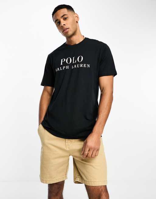 Polo Ralph Lauren lounge t-shirt with chest text logo in black