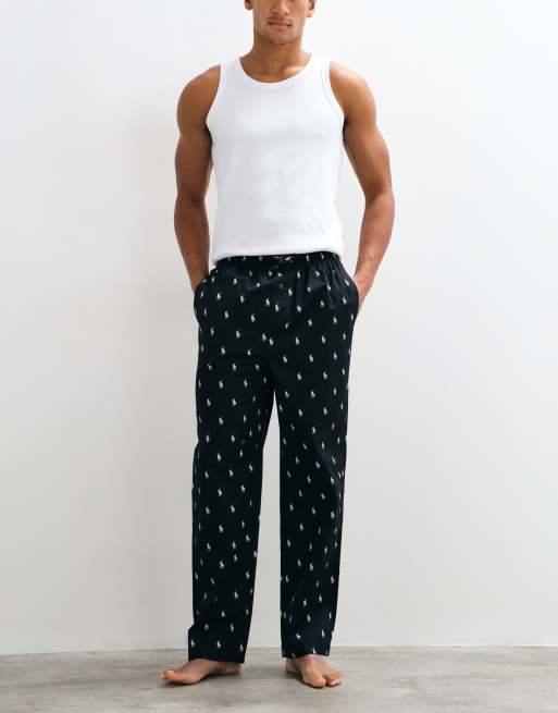 Polo Ralph Lauren lounge trousers with all over logo in black, 2 of 5